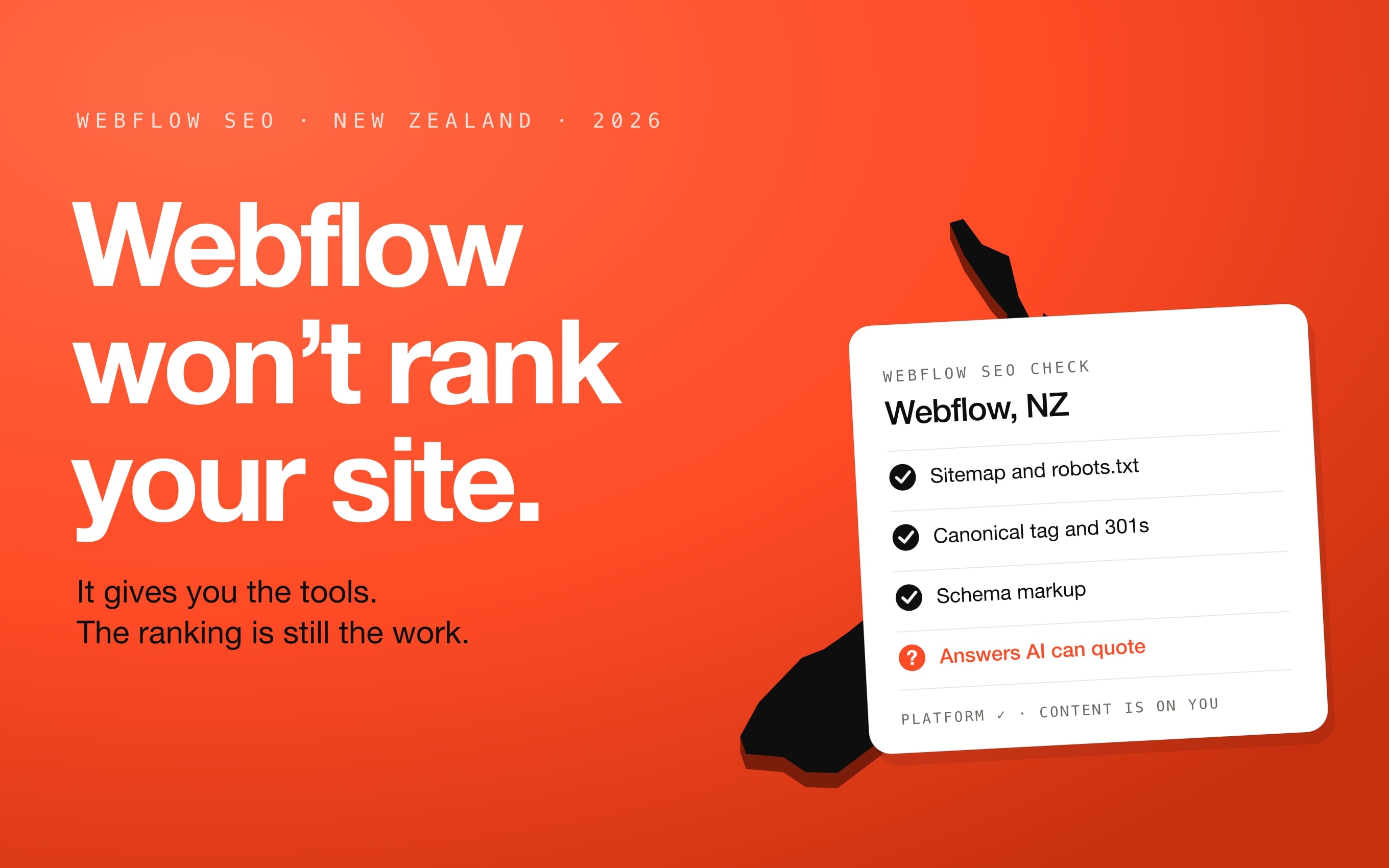 Webflow SEO in New Zealand (2026): What Webflow Handles and What Still Needs an Expert article cover