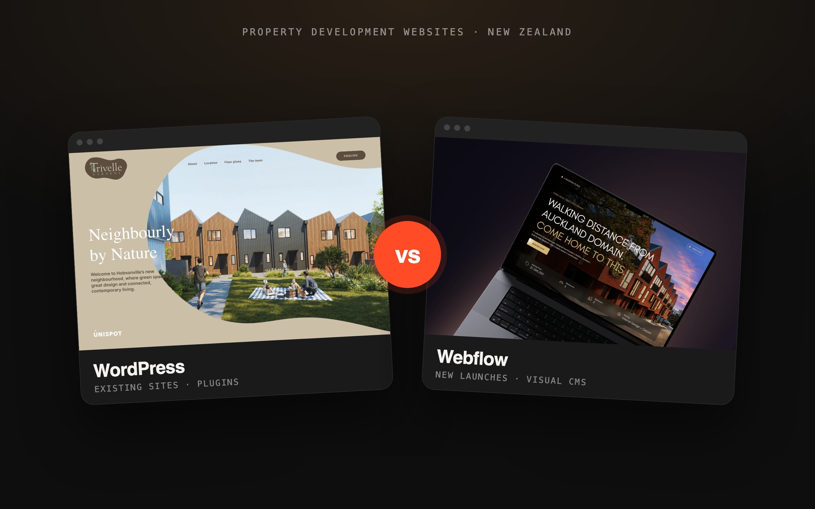 WordPress vs Webflow for Property Development Websites in New Zealand (2026) article cover