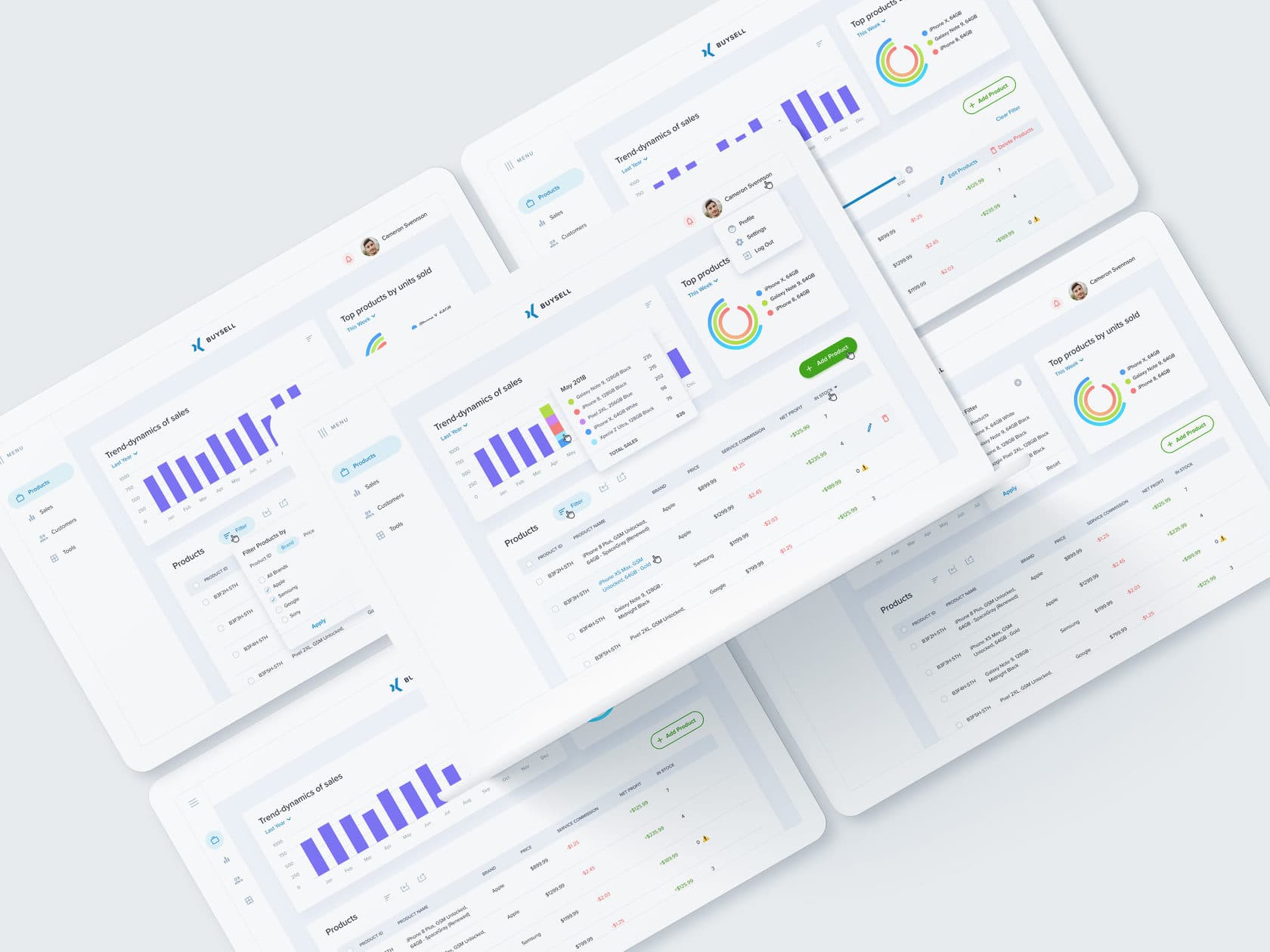 BuySell marketplace web admin panel interface