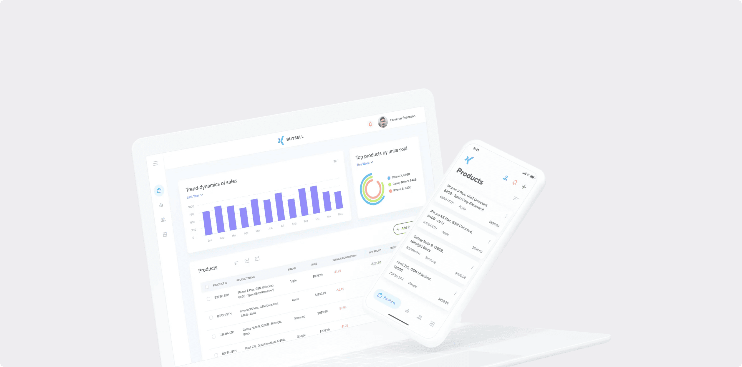 BuySell eCommerce marketplace admin dashboard design