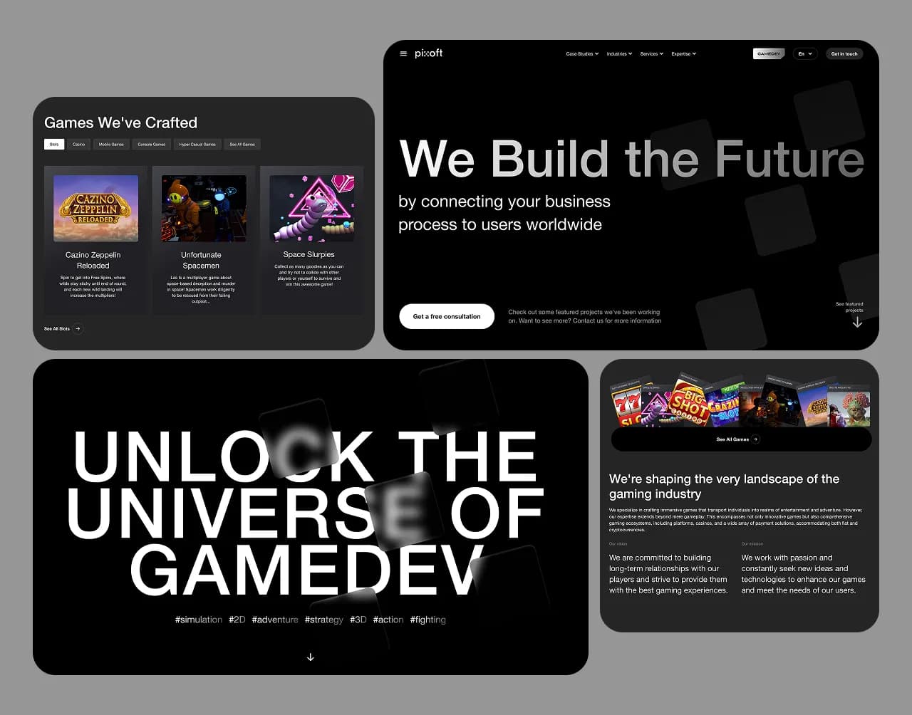 Pixoft studio branding and identity work
